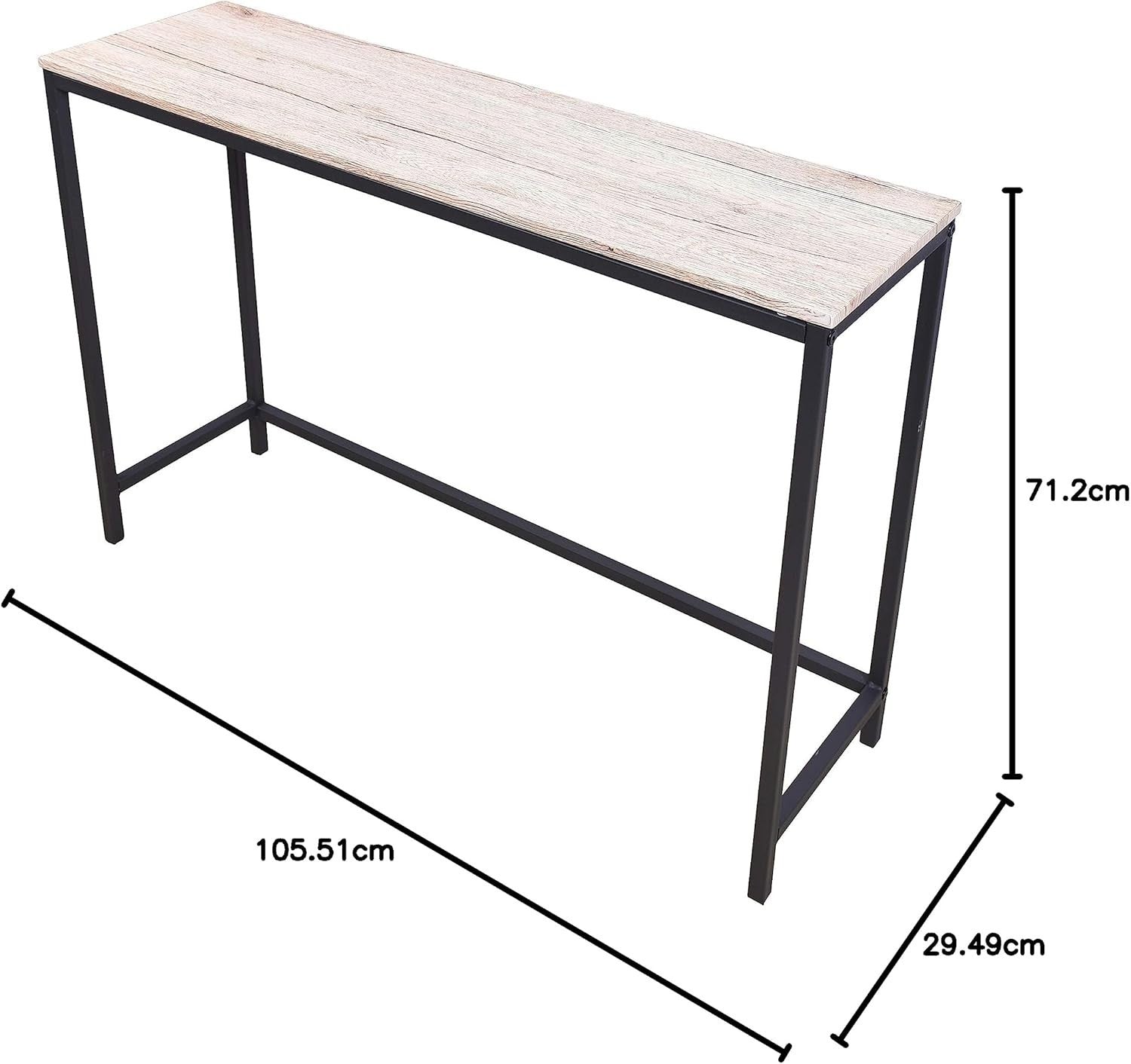 Slim Console Table Narrow Desk Sofa Side Entryway Table Metal Frame