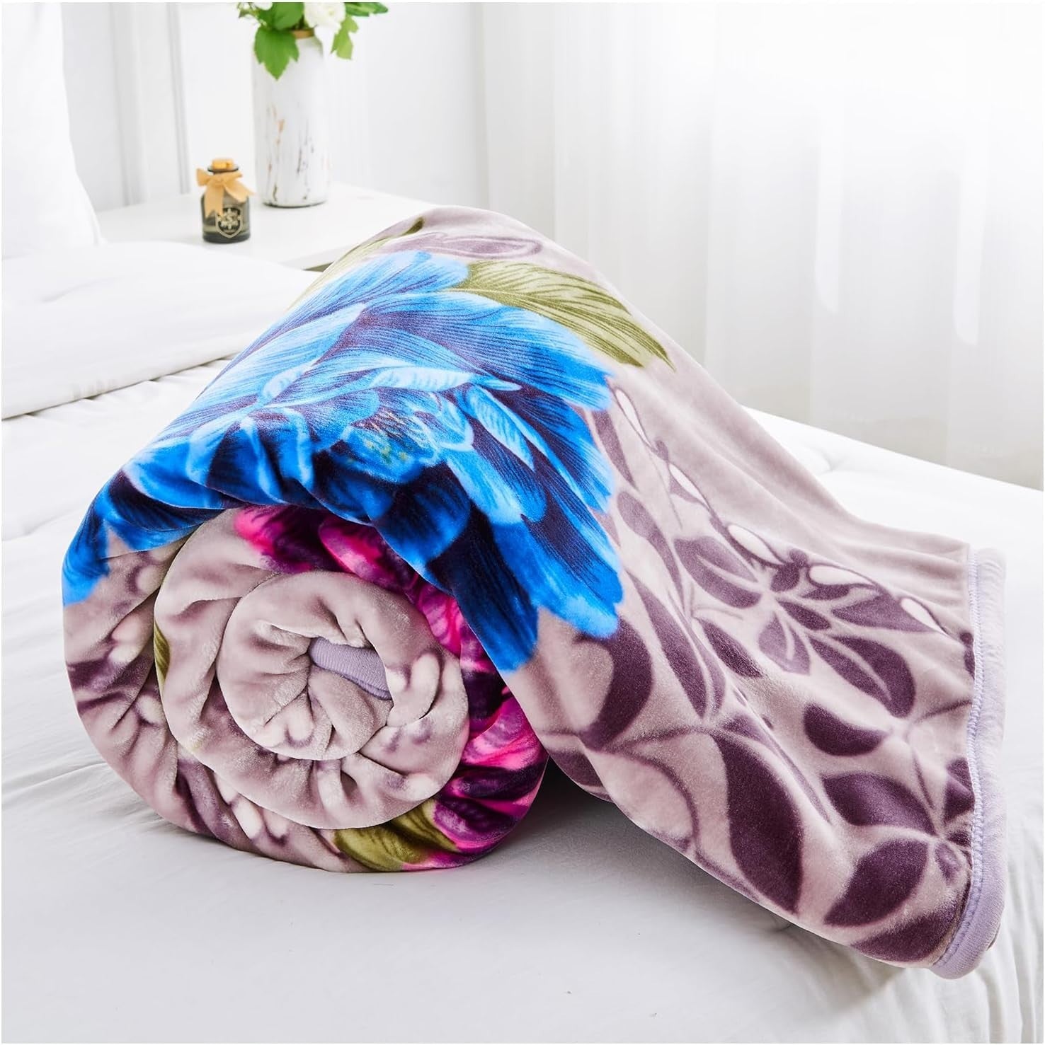 Chloe 4kg Sherpa Weighted Blanket 200x240cm King Size Bed Throw
