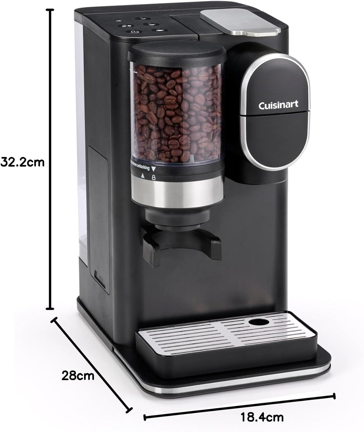 Bean to Cup Coffee Maker Grind & Brew Single Serve 1.35L Burr Grinder Filter
