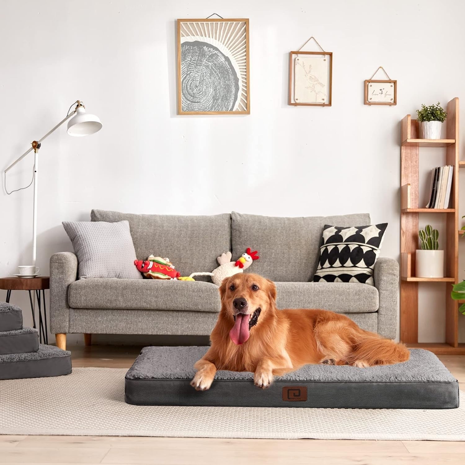 XL Orthopedic Dog Bed Mattress Egg Crate Foam 104x68x9cm Grey