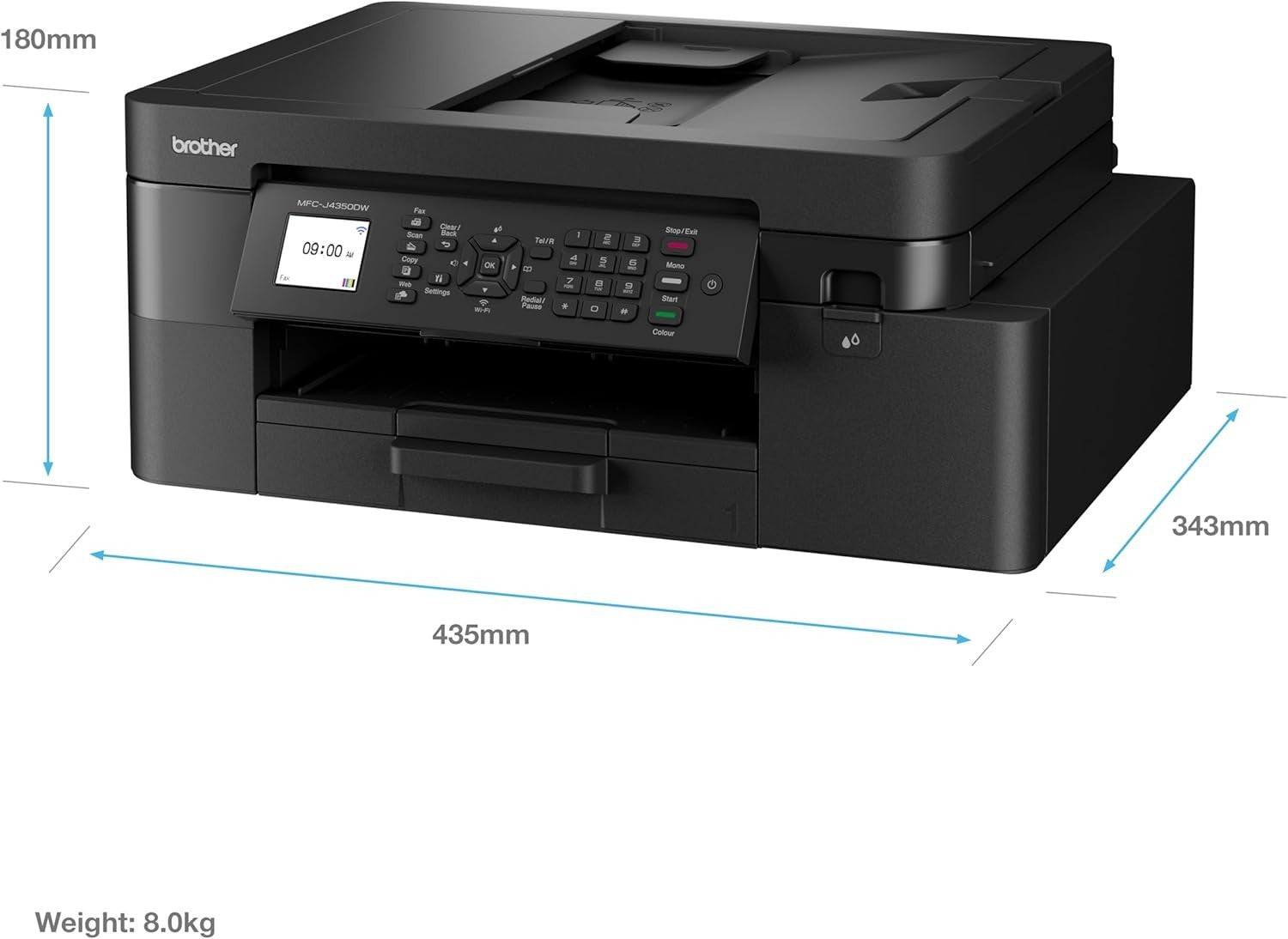 A4 Wireless Colour Inkjet Printer | 4-in-1 | Fast 19ppm | Black