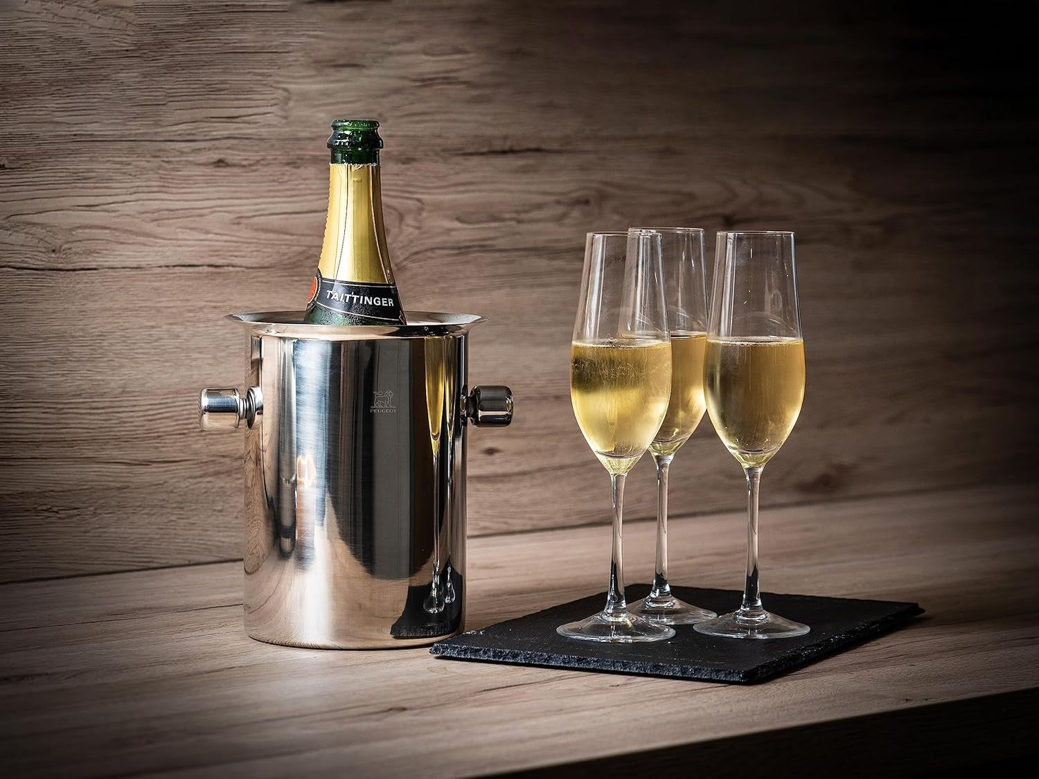 Stainless Steel Wine Cooler Ice Bucket Thermal Chiller No Ice Required 19cm