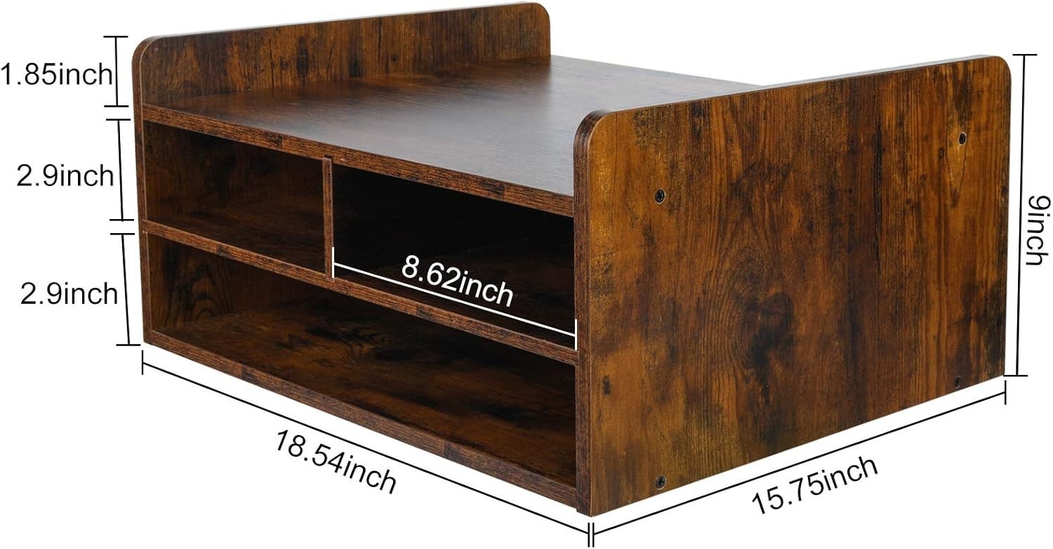 3-Tier Desktop Printer Stand with Storage & 3 Compartments – Desk Organiser