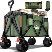 Heavy Duty Folding Festival Camping Wagon Trolley Cart 330lbs Green