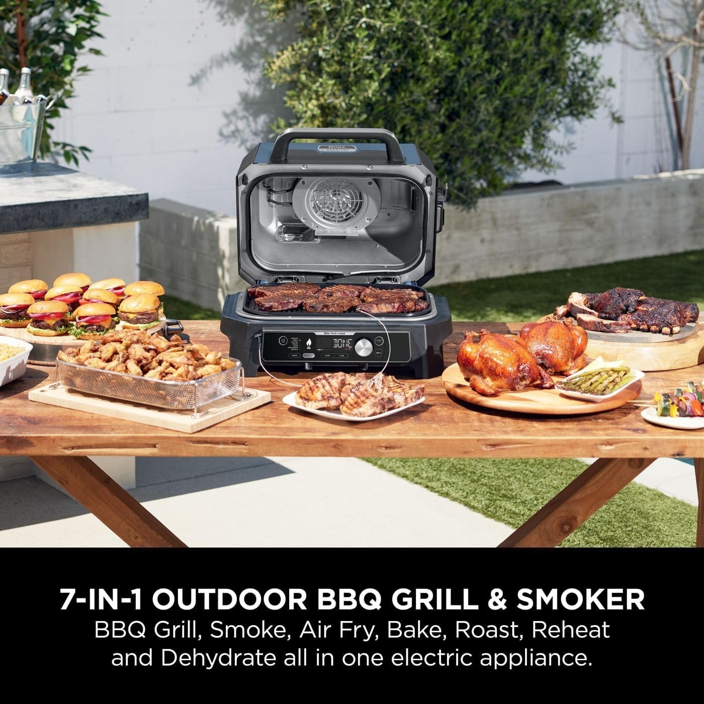 Smart Electric BBQ Grill & Smoker 7-in-1 with App Control & Digital Probe