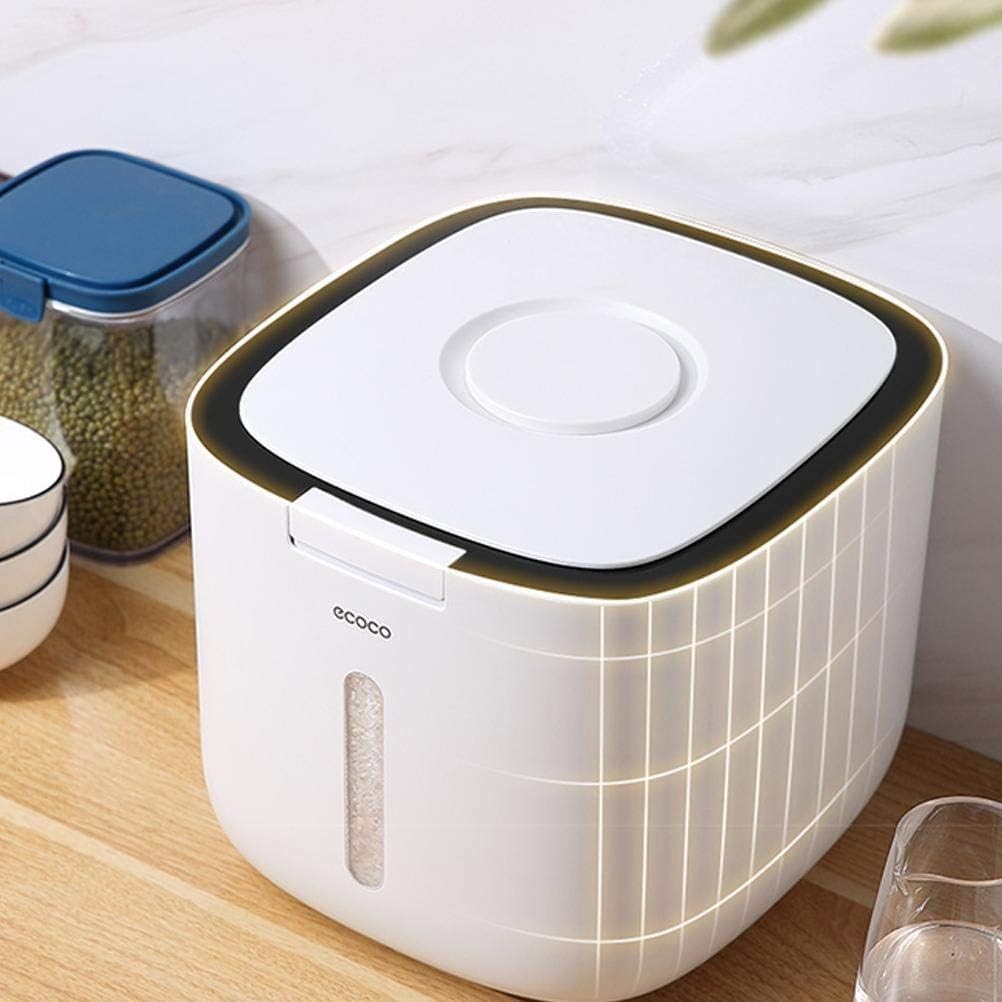 10KG Nordic Style Rice Storage Box Airtight Sealed Dispenser Window