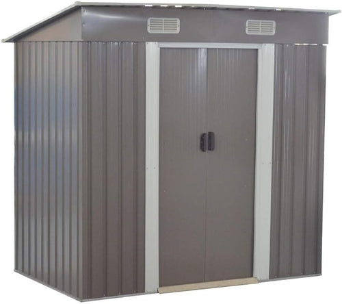 6x4 ft Metal Garden Shed Outdoor Storage Lockable Heavy Duty Tool Shed