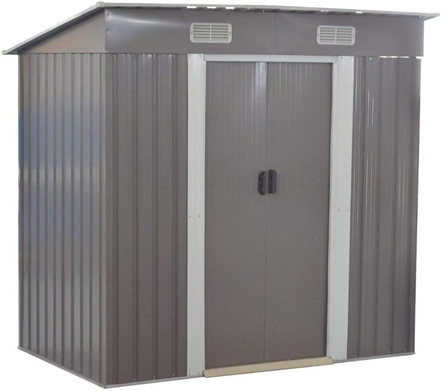 6x4 ft Metal Garden Shed Outdoor Storage Lockable Heavy Duty Tool Shed