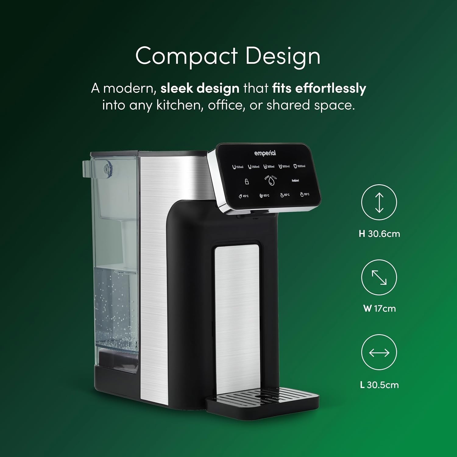 Instant Hot Water Dispenser 3L | 2.6kW Fast Boil Touch Control Presets