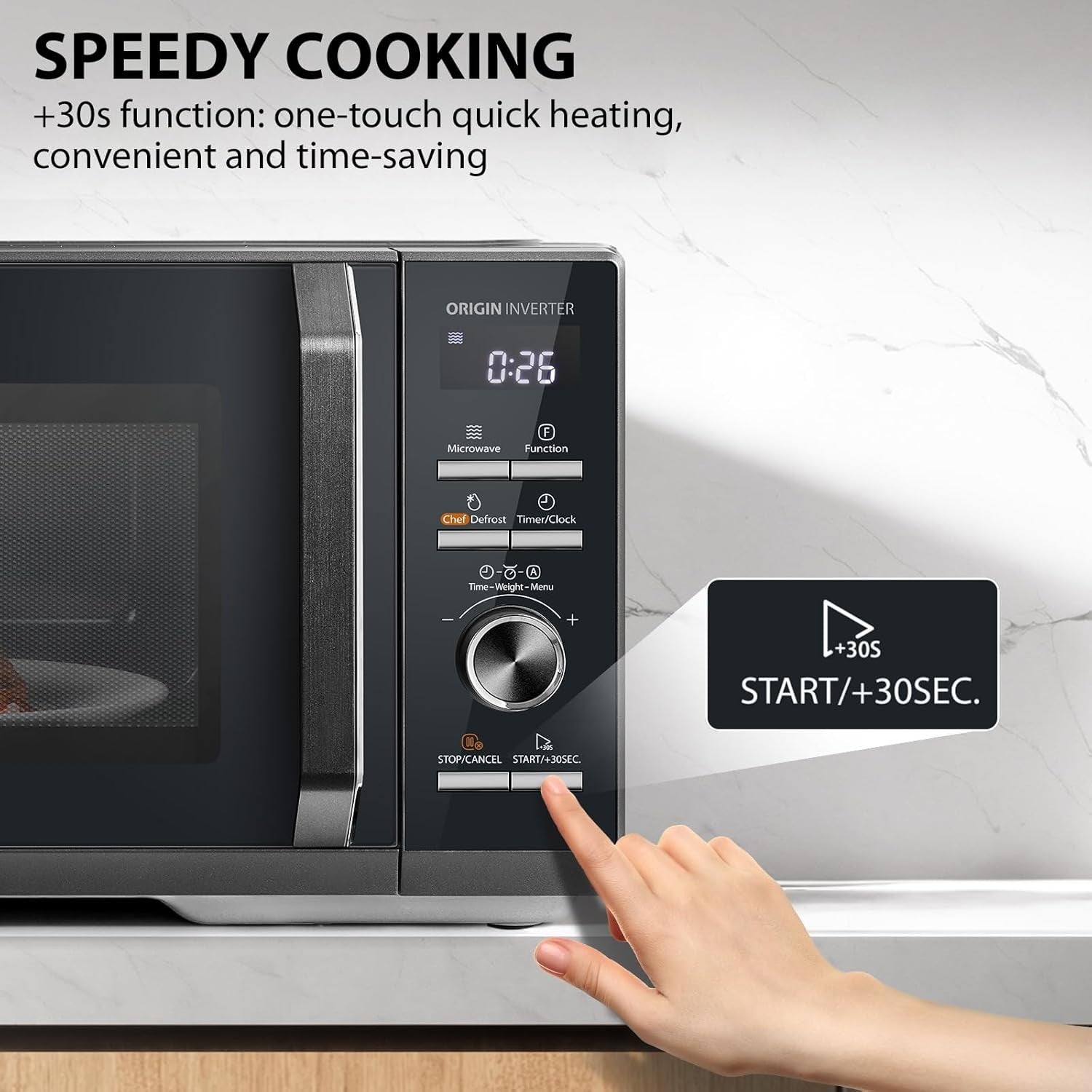 25L 3-in-1 Microwave Oven 900W Inverter Grill & Combi Grey