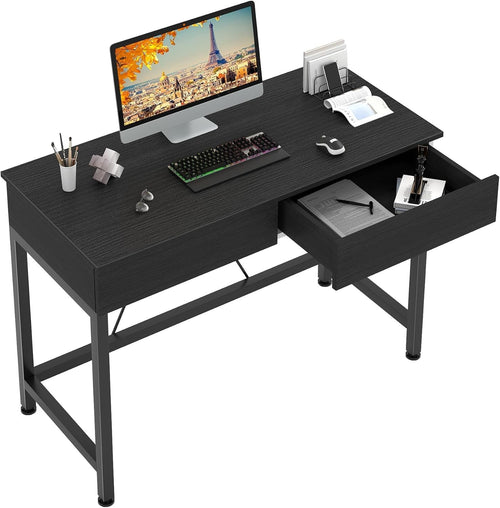 Modern Computer Desk with Drawers 100cm Vanity Makeup Table Black