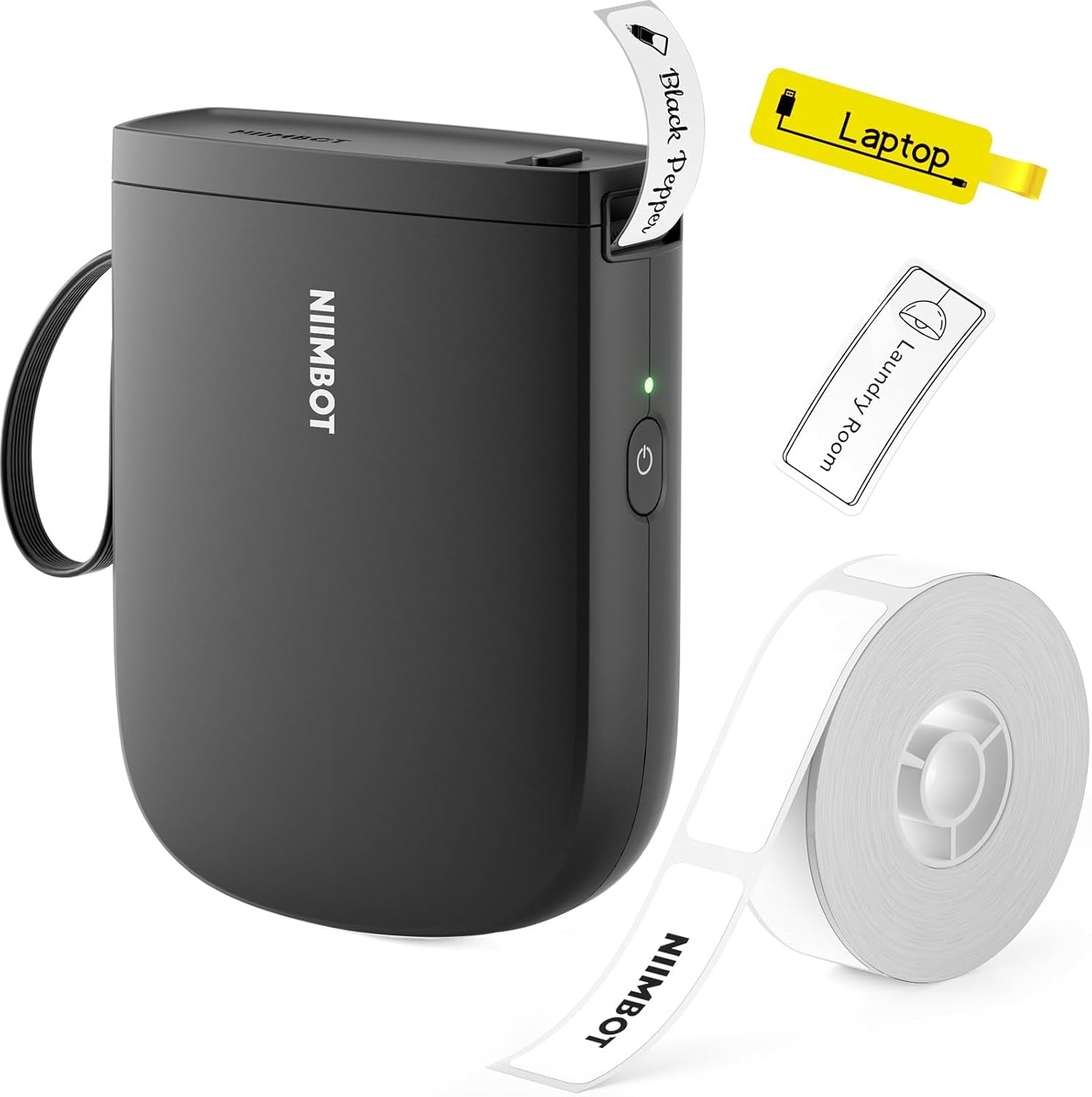 Bluetooth Thermal Label Maker 300DPI Portable Printer Black
