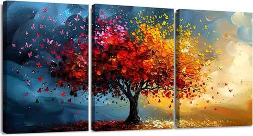 3 Piece Canvas Wall Art Tree of Life Abstract Modern Prints 30x40cm Set