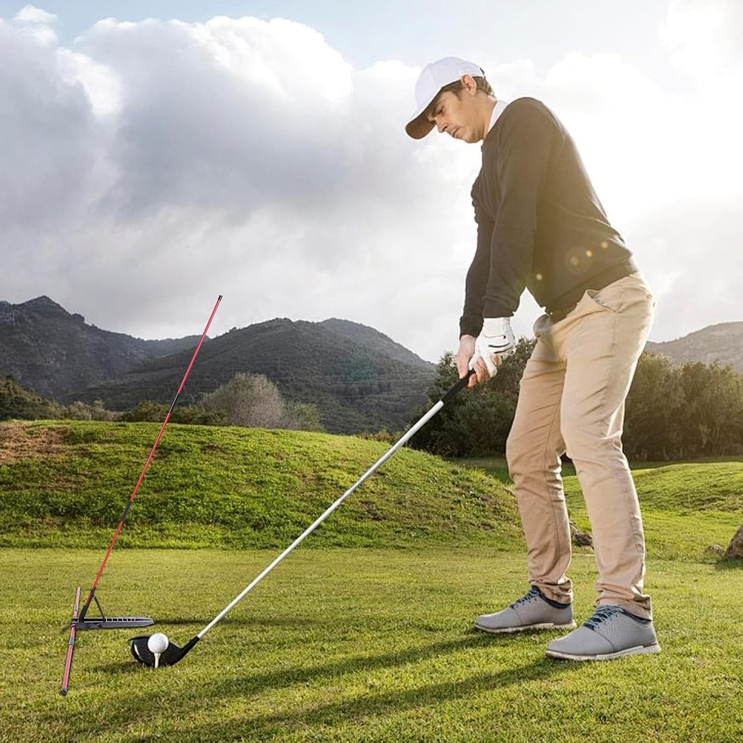 Golf Alignment Stick Holder 7 Angle Swing Plane Trainer