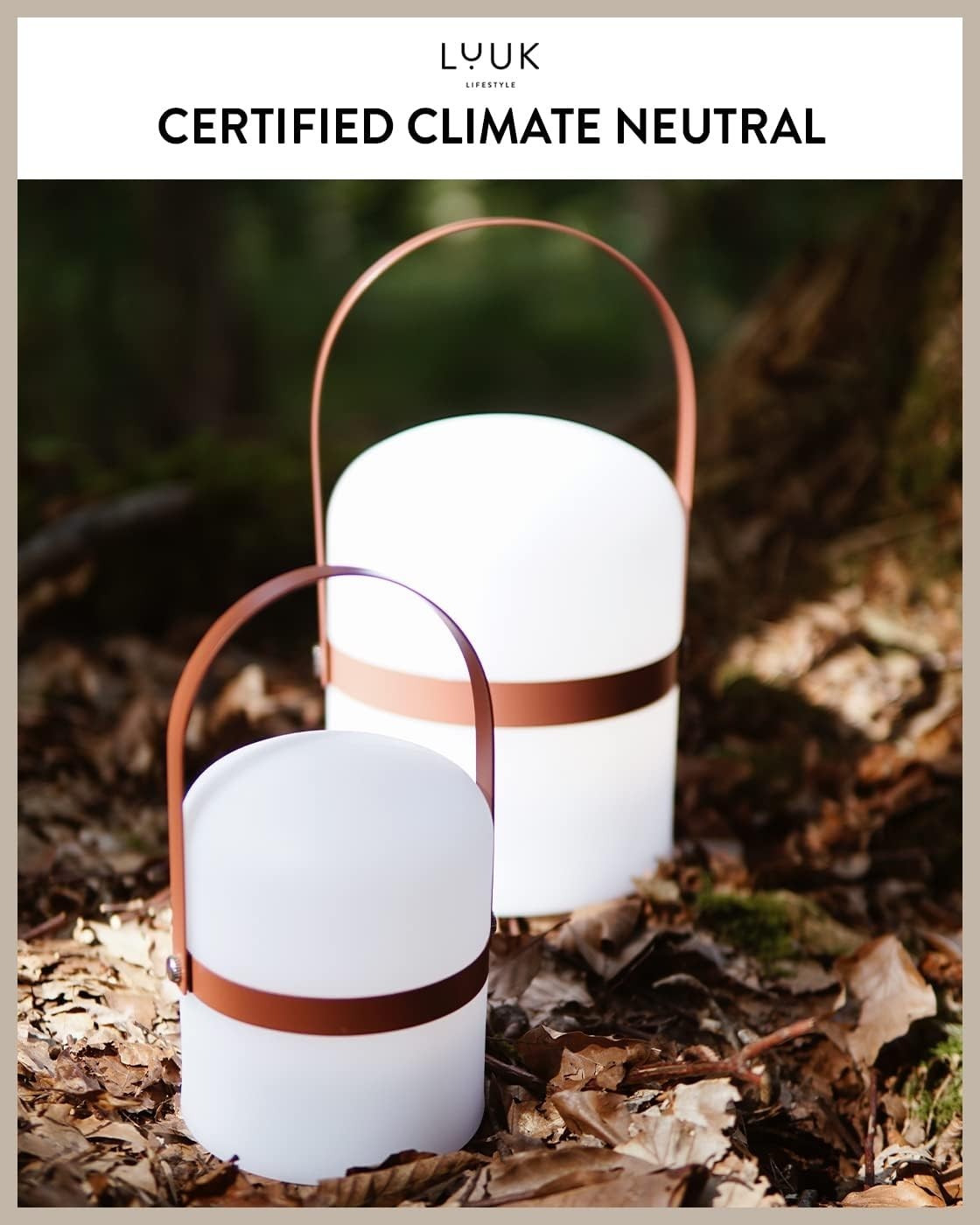 LED Lantern Terracotta 26.5cm Portable Rechargeable