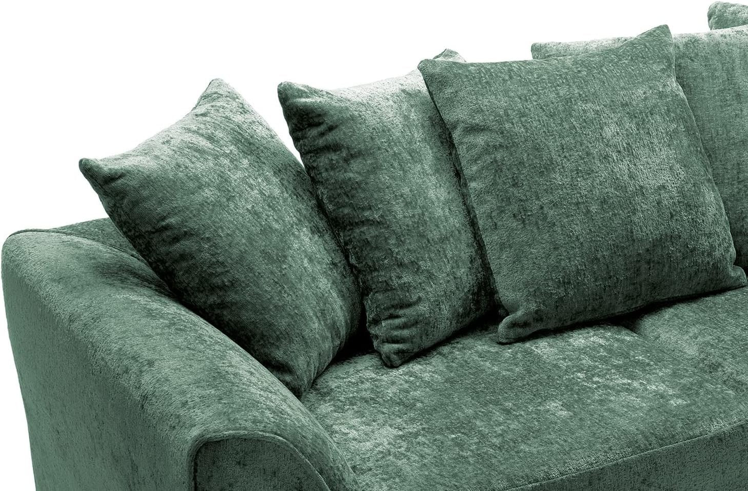 4 Seater Sofa Rifle Green Chenille Large Couch Modern Removable Covers Seating