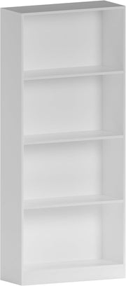 4 Tier White Wooden Bookcase Modern Storage Display Shelf for Living Room