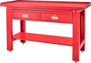 Heavy Duty Steel Workbench with Lockable Drawers Shelf Adjustable Feet 1500mm