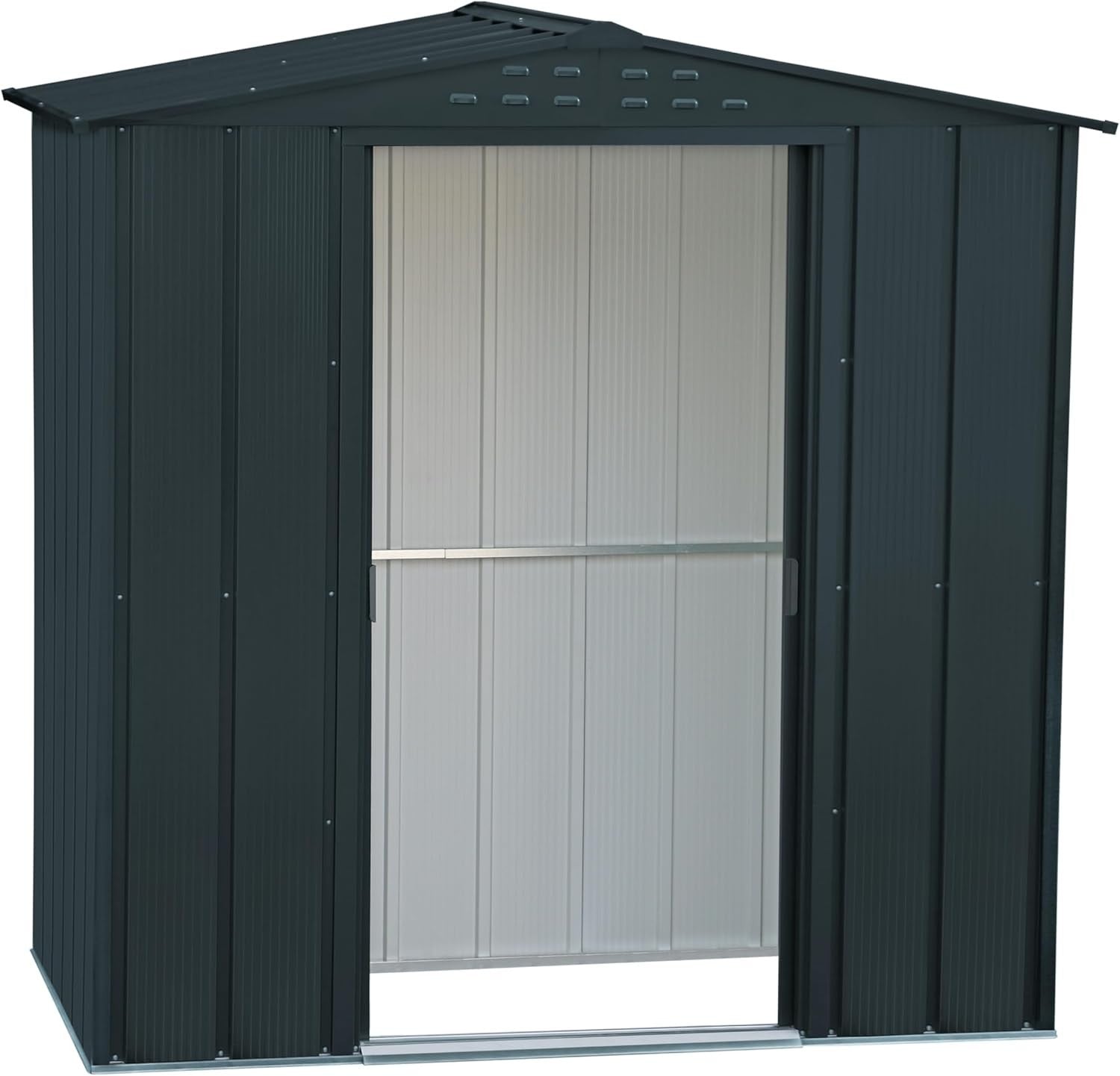 Duramax 6x4 Outdoor Metal Garden Shed Anthracite Weatherproof Storage