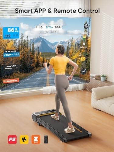 9% Incline Folding Treadmill 2.5HP LED Display Bluetooth Under Desk Home Gym