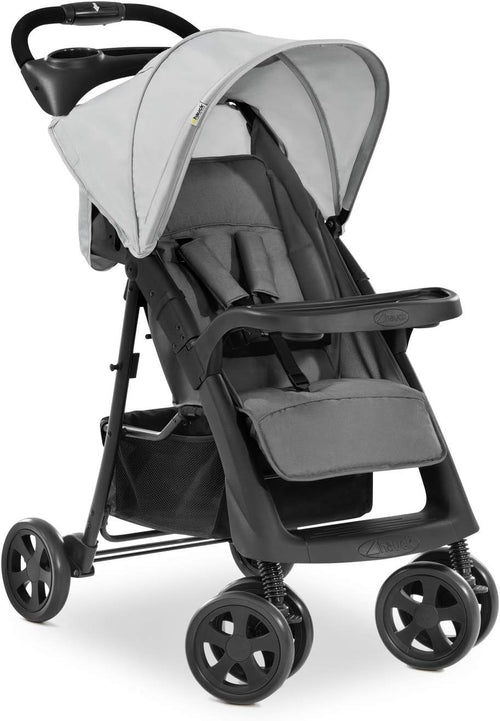 Lightweight Pushchair Compact Fold Reclining Seat Snack Tray 0-22kg Grey