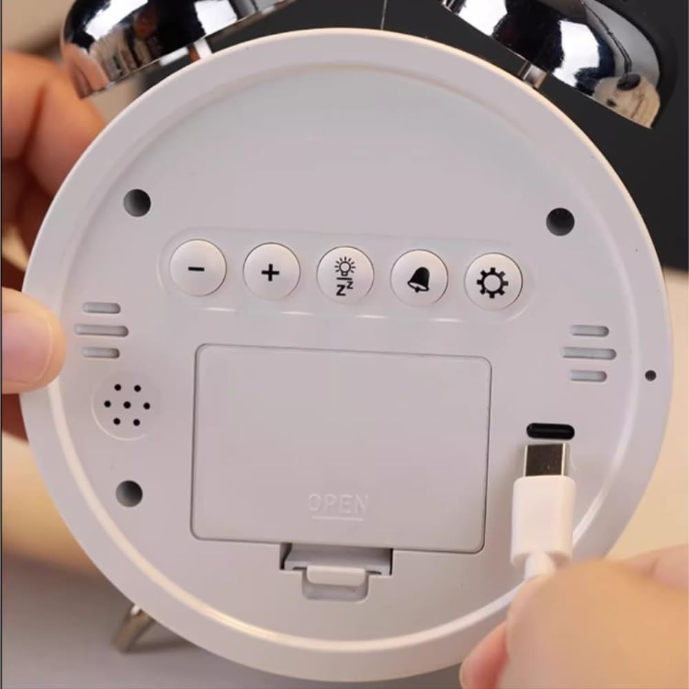 Extra Loud Bell Alarm Clock Heavy Sleepers LED Digital Wake Up Clock