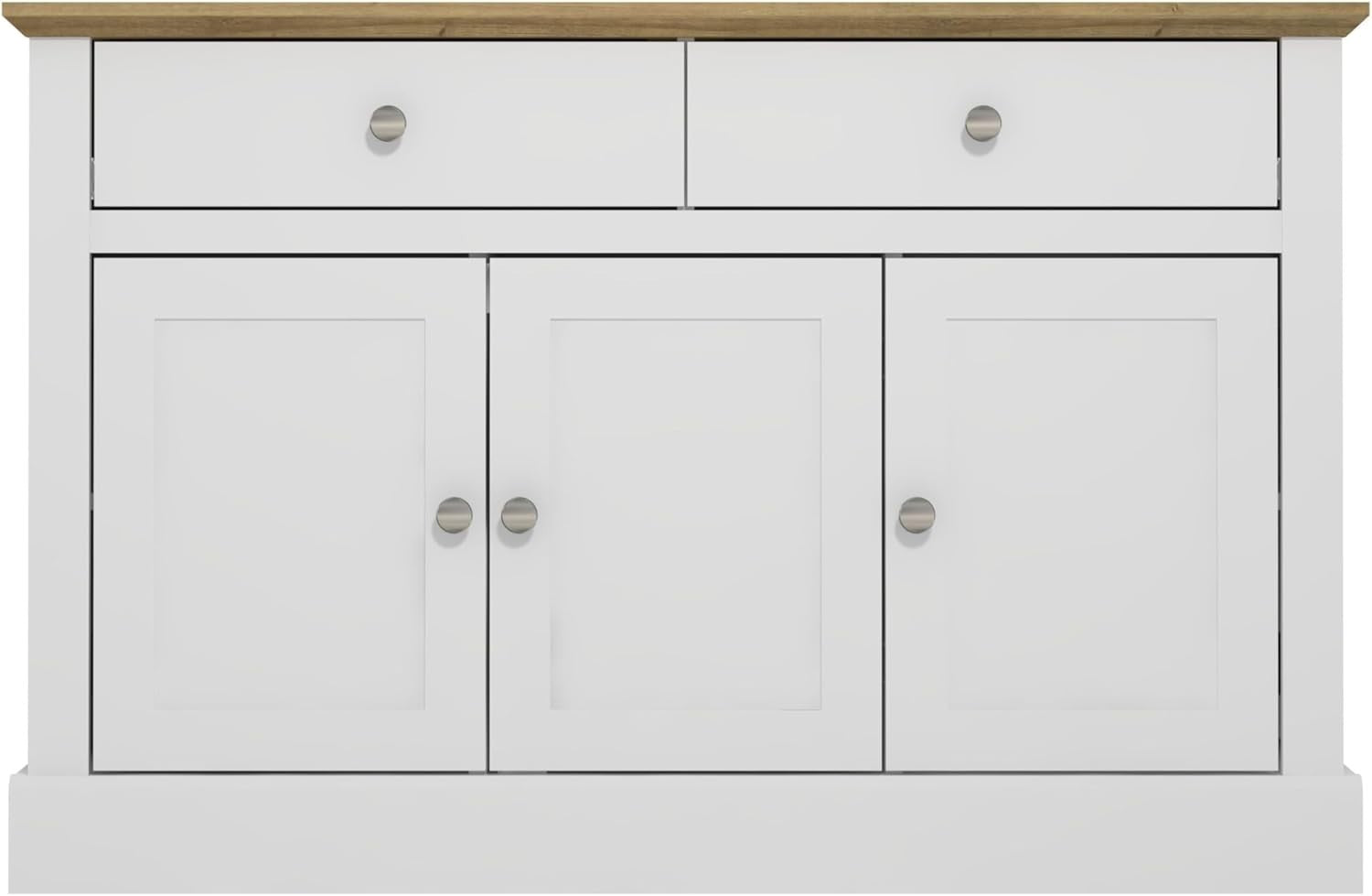 White oak Sideboard Cabinet with Drawers & Doors, Oak Top, Storage Unit