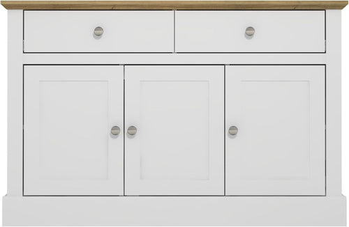 White oak Sideboard Cabinet with Drawers & Doors, Oak Top, Storage Unit