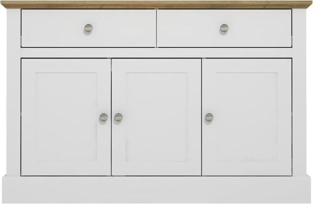 White oak Sideboard Cabinet with Drawers & Doors, Oak Top, Storage Unit