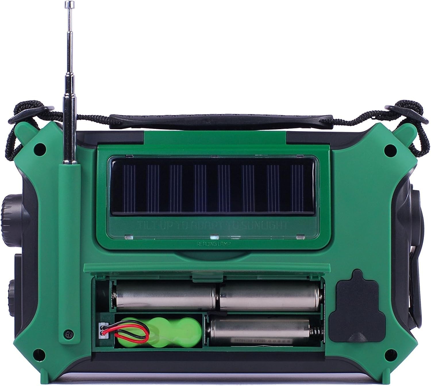 Emergency Weather Alert Radio Solar Hand Crank AM FM SW 7 Band Green