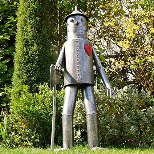 Large 135cm Metal Tin Man Garden Sculpture Lawn Ornament Vintage Outdoor Statue