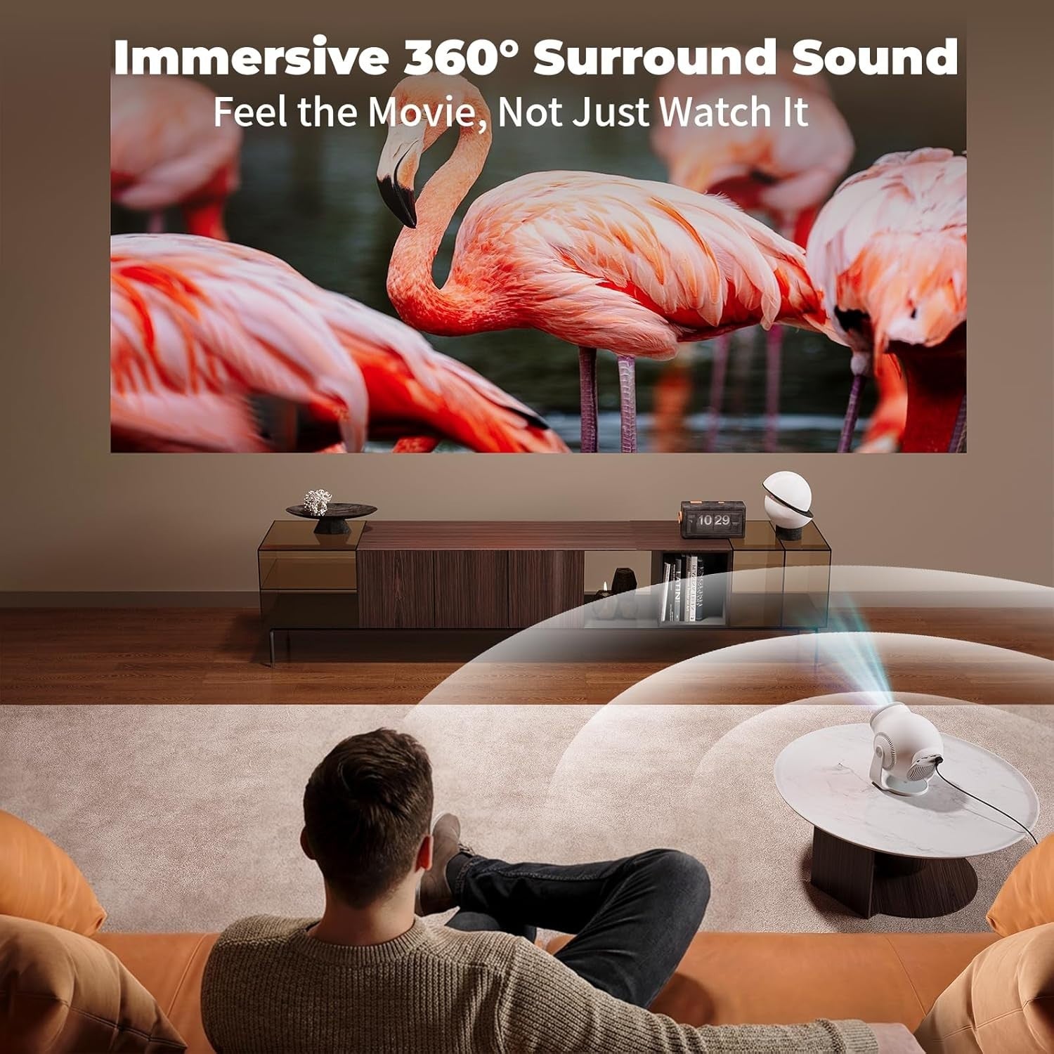 Android 14 Smart Mini Projector 4K Decode 1080P WiFi 6 Bluetooth