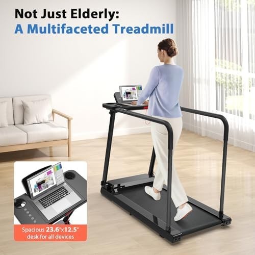 CIIHI Senior Treadmill 0.5-7 mph 350 lbs Home Walking Machine Desk