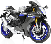 1:12 Diecast YZF-R1M Motorbike Model Silver Miniature Collectible Gift