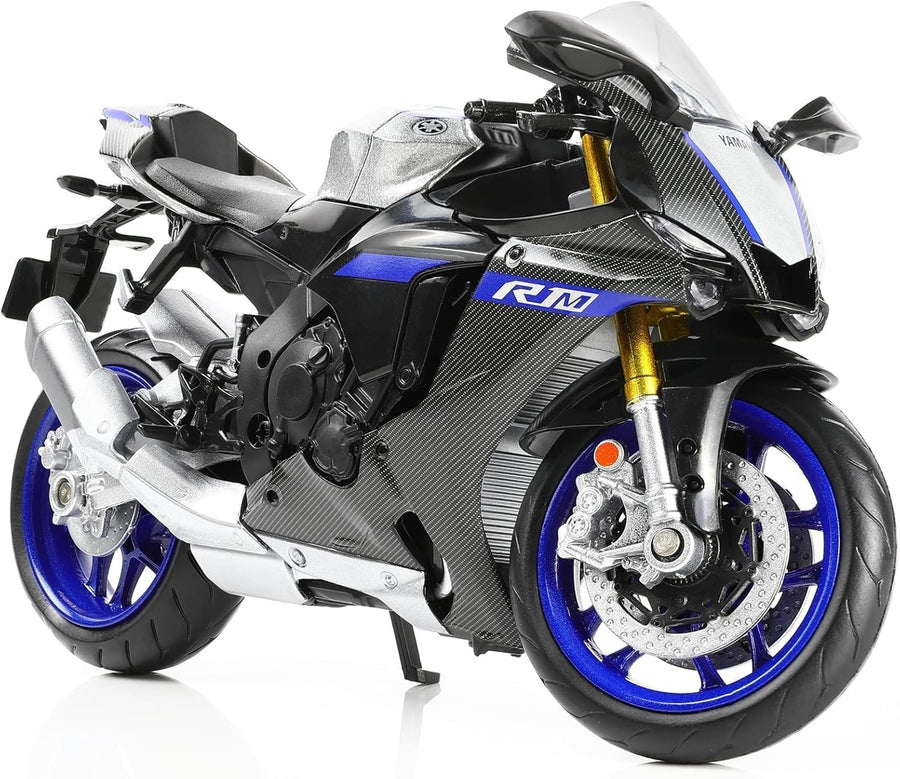 1:12 Diecast YZF-R1M Motorbike Model Silver Miniature Collectible Gift