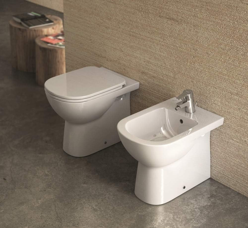 Slim Gemma 2 Toilet Seat White Thermoset Chromed Metal Hinges Minimal