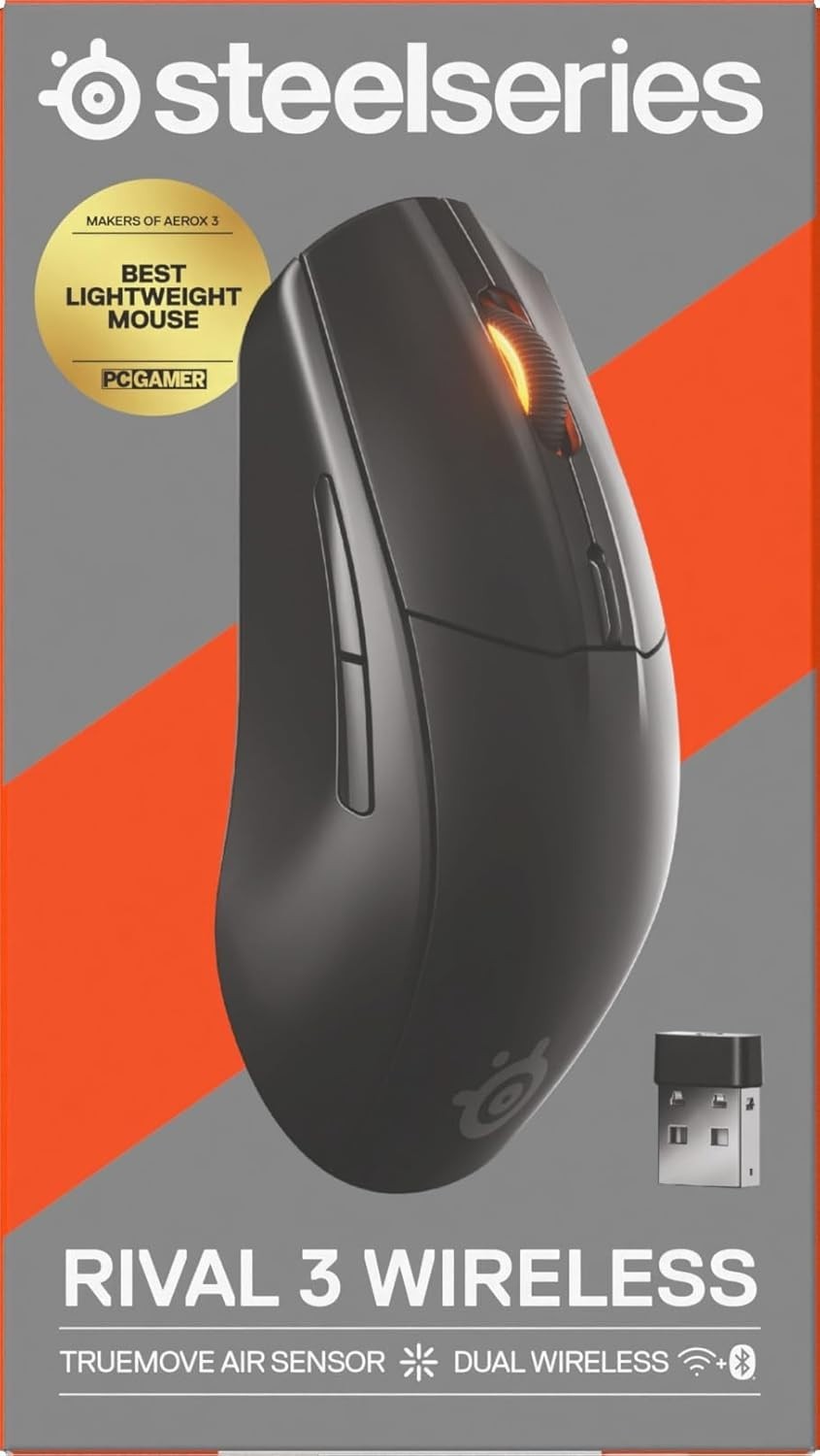 Wireless Gaming Mouse 18000 DPI Bluetooth 2.4GHz 60M Click Black