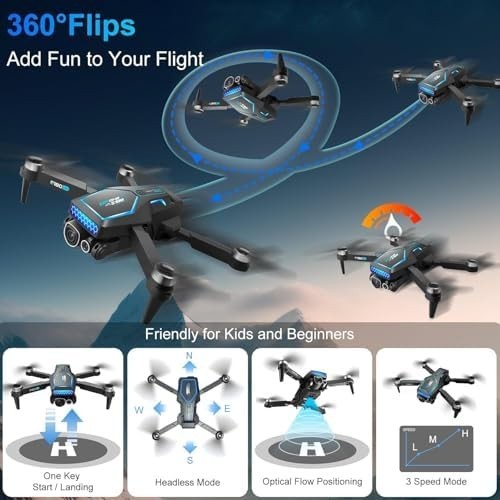 4K Foldable Drone with 36 Min Flight, Brushless Motor & 360° Obstacle Avoidance