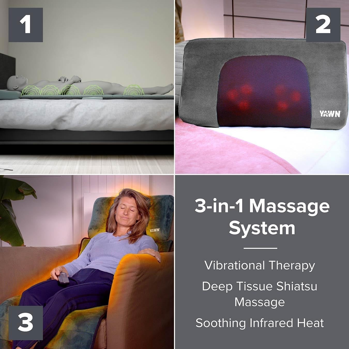 3-in-1 Electric Massage Mattress Heat Pad with Shiatsu & Vibration Therapy