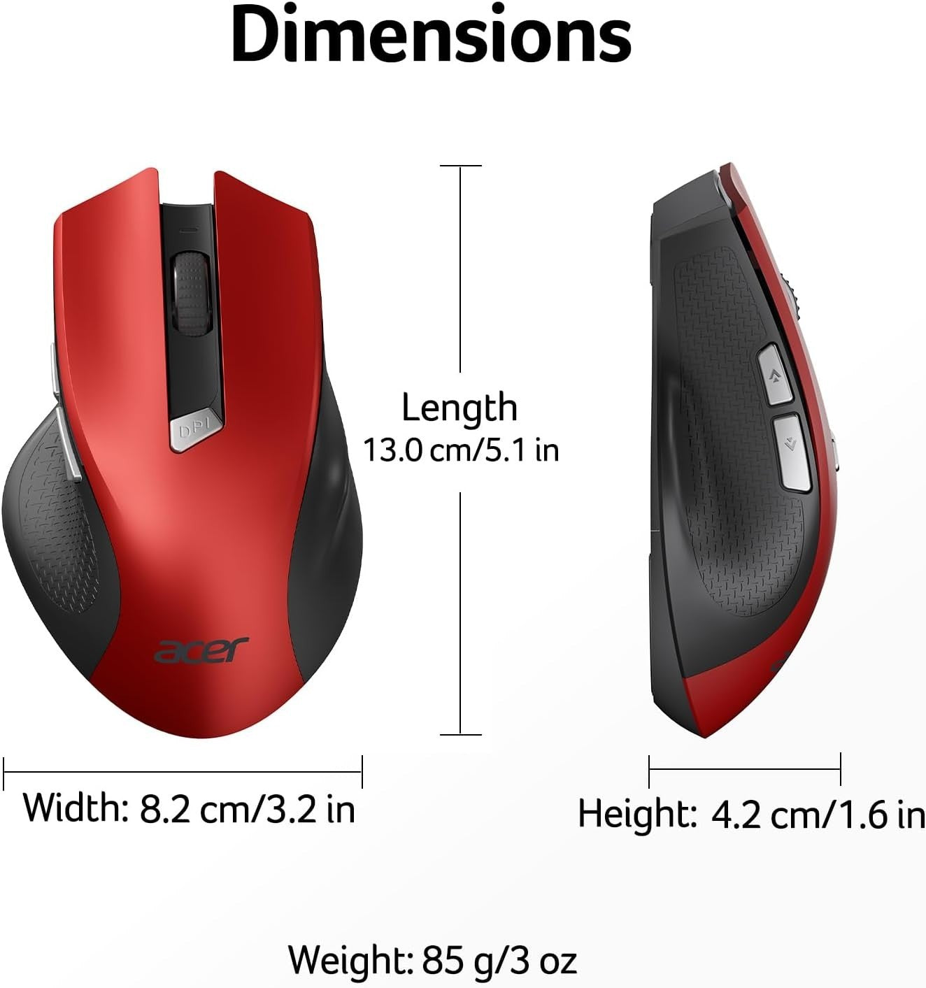 Silent Wireless Ergonomic Mouse 2.4GHz Adjustable DPI 6 Button Office Use