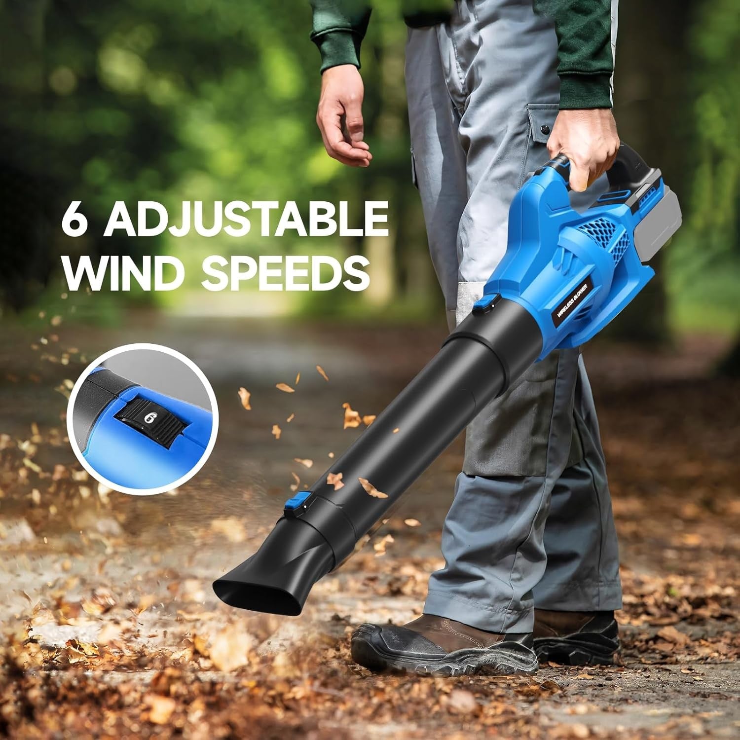 Cordless Leaf Blower 18V 500CFM 150MPH Handheld Garden Patio Car Air Blower
