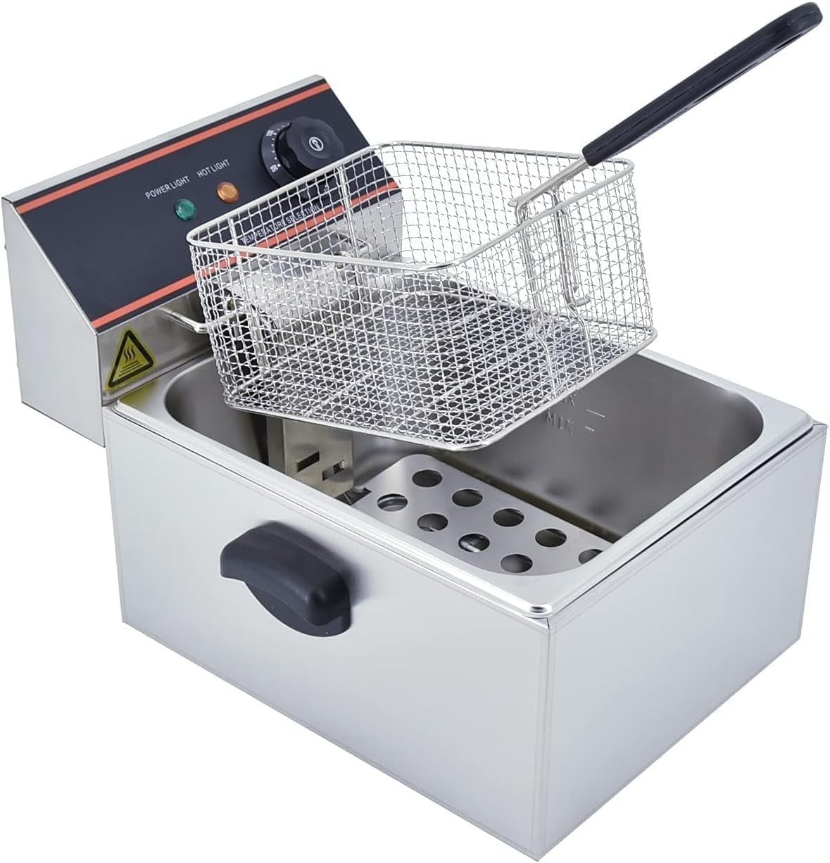 6L Stainless Steel Chip Fryer 3000W Commercial Countertop