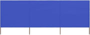 Blue 3-Panel Outdoor Wind Screen 400x80cm Camping Garden Privacy Divider Shelter