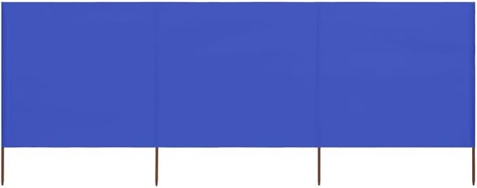 Blue 3-Panel Outdoor Wind Screen 400x80cm Camping Garden Privacy Divider Shelter