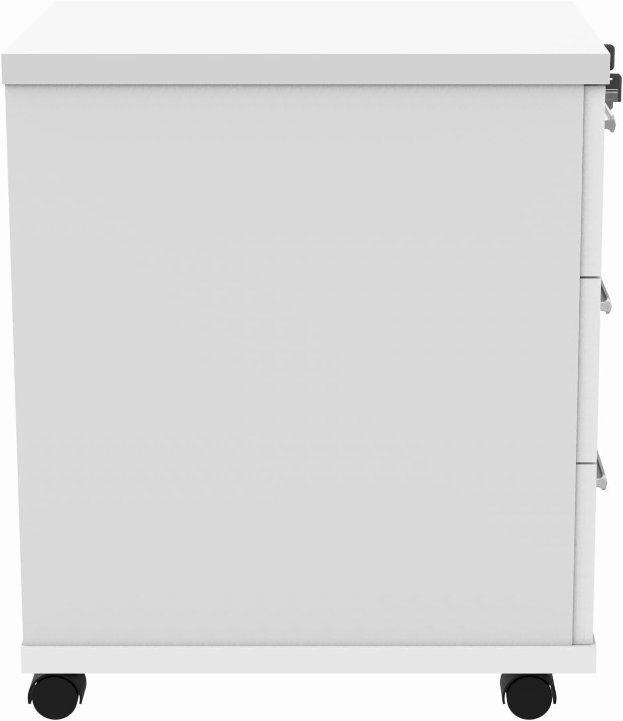 Heavy Duty Lockable Mobile Office Storage Cabinet with 3 Drawers & Wheels