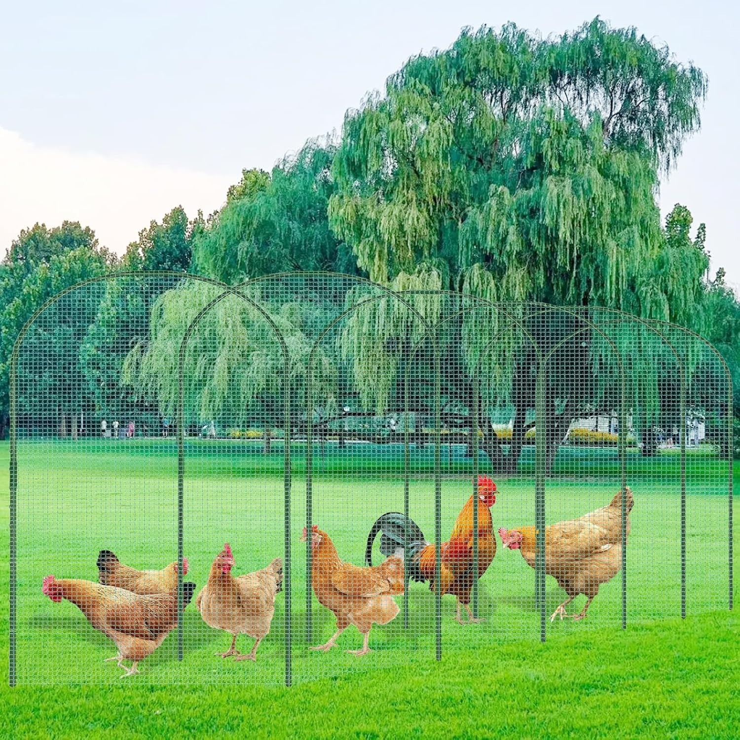 2.8x19.6FT Portable Chicken Tunnel Run Garden Fence Kit