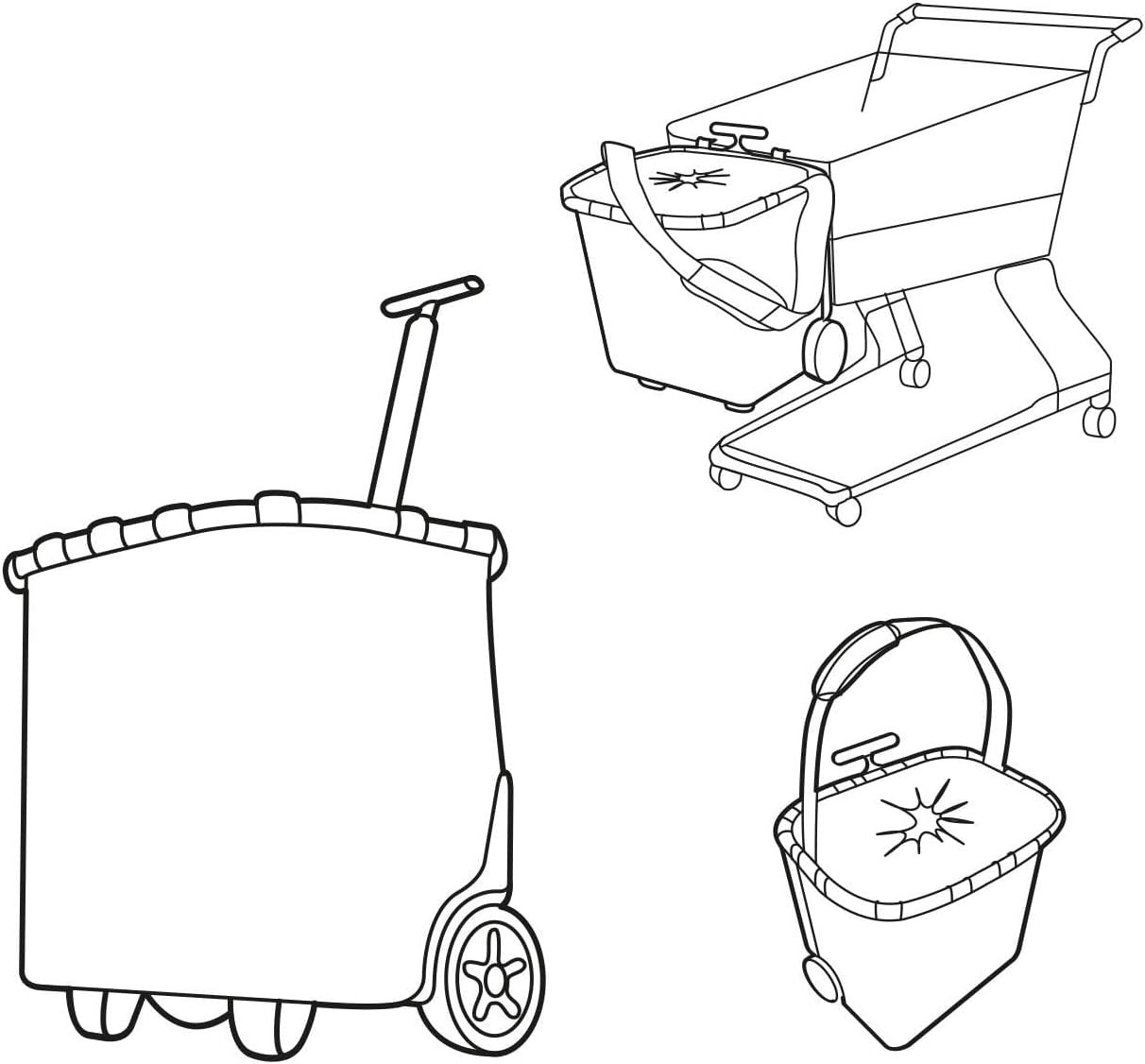 Luxury Shopping Trolley Bag Removable Fabric Basket Water Resistant Dots