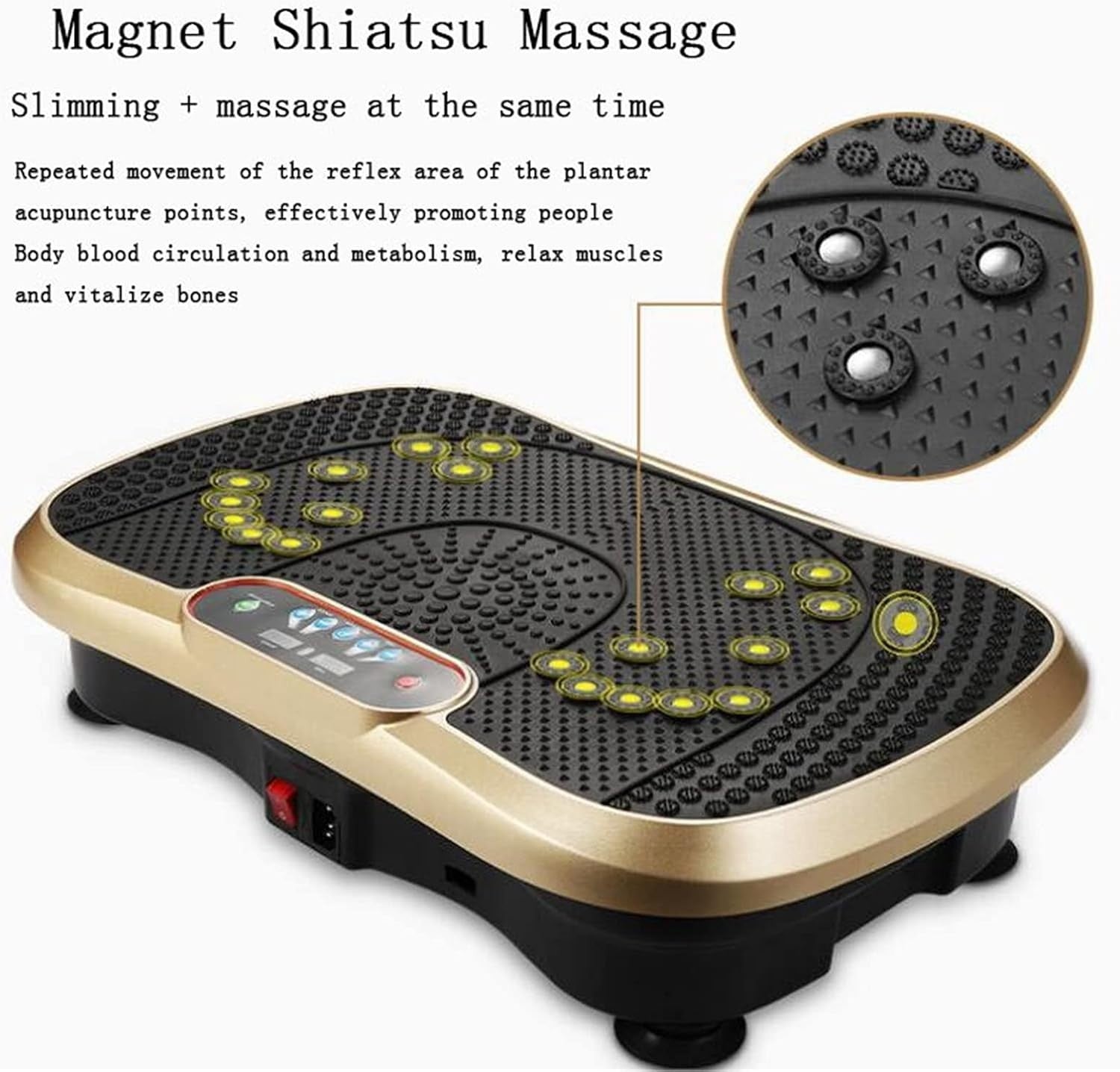 Vibration Plate Exercise Machine 99 Levels 5 Programs Remote Bands
