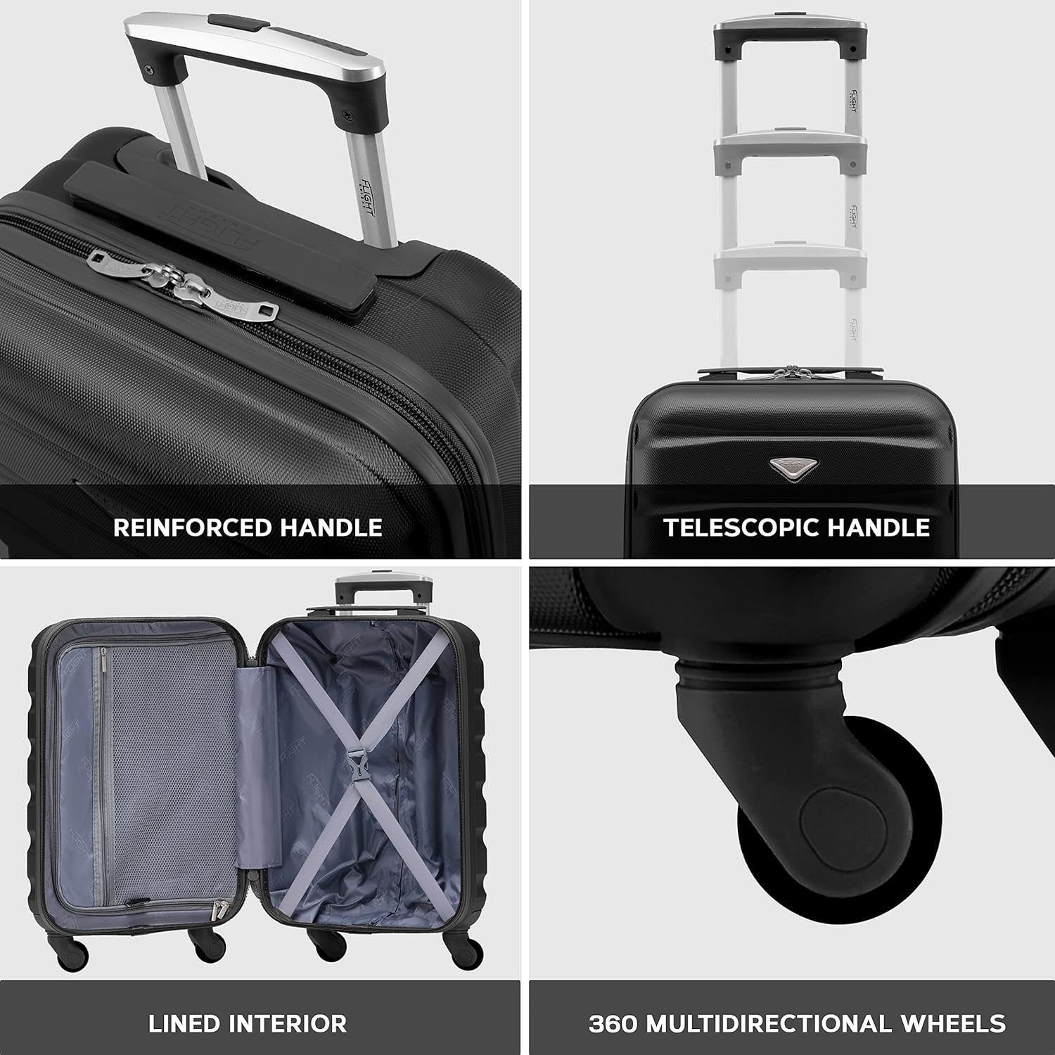 25” Medium Checked Suitcase Lightweight ABS Hard Shell 4 Spinner Wheels