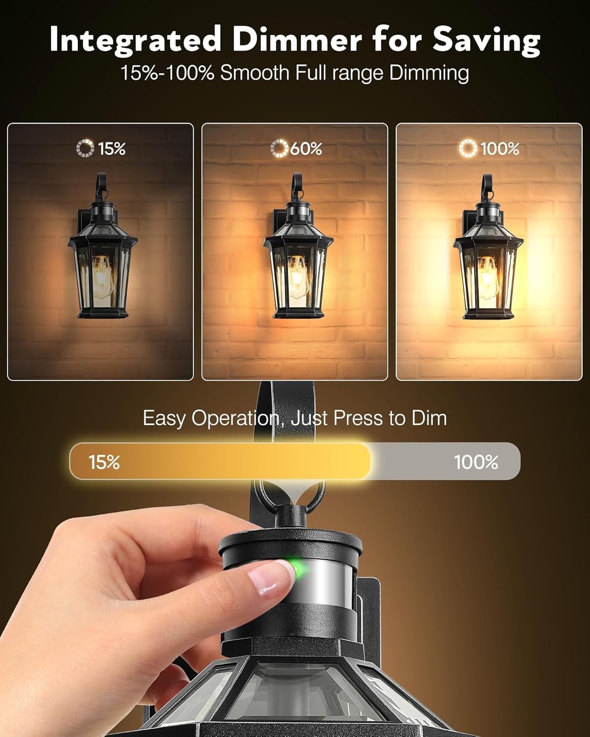 Motion Sensor Outdoor Wall Light, Waterproof Dusk to Dawn Porch Lamp